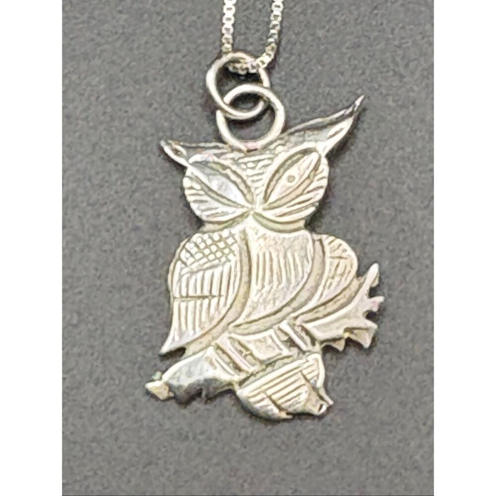 Sterling Silver Owl Pendant, NEW, Handmade, Artisan, 18", Unique